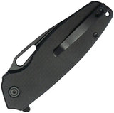 Kubey Tityus Linerlock Black Out KU322T - BlackWash 14C28N Drop Point Blade With G10 Handle by Kubey