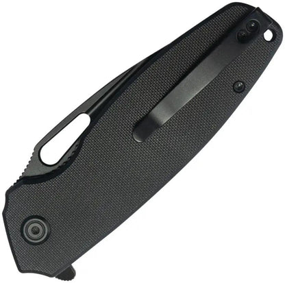 Kubey Tityus Linerlock Black Out KU322T - BlackWash 14C28N Drop Point Blade With G10 Handle by Kubey