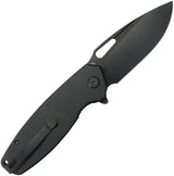 Kubey Tityus Linerlock Black Out KU322T - BlackWash 14C28N Drop Point Blade With G10 Handle by Kubey