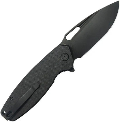 Kubey Tityus Linerlock Black Out KU322T - BlackWash 14C28N Drop Point Blade With G10 Handle by Kubey