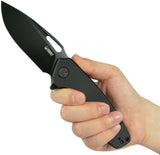 Kubey Tityus Linerlock Black Out KU322T - BlackWash 14C28N Drop Point Blade With G10 Handle by Kubey