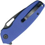 Kubey Tityus Linerlock - Blue G10 Handle With BlackWash 14C28N Drop Point Blade by Kubey
