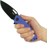 Kubey Tityus Linerlock - Blue G10 Handle With BlackWash 14C28N Drop Point Blade by Kubey