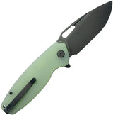 Kubey Tityus Linerlock Jade KU322X - Jade G10 Handle BlackWash 14C28N Sandvik Drop Point Knife With Extended Tang by Kubey