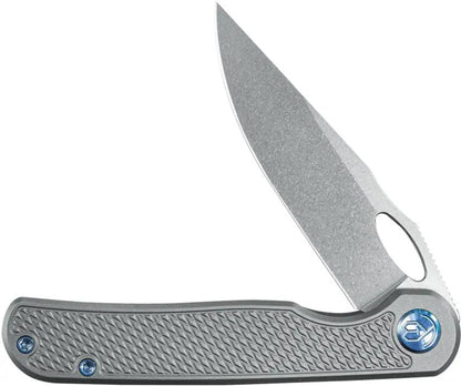 Kubey Hydro Framelock Gray KB323A - 3 Inch Satin Bohler M390 Blade With Titanium Handle For Everyday Carry by Kubey
