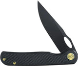 Kubey Hydro Framelock - Black KB323B 3 Inch Bohler M390 Blade With Textured Titanium Handle And Extended Tang by Kubey