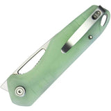 Kubey Doris Linerlock Jade - Jade G10 Handle And Satin 14C28N Sandvik Blade With Extended Tang And Thumb Pull by Kubey