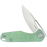 Kubey Doris Linerlock Jade - Jade G10 Handle And Satin 14C28N Sandvik Blade With Extended Tang And Thumb Pull by Kubey