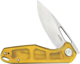 Kubey Doris Linerlock Ultem KU324H - Satin 3.25 Inch 14C28N Sandvik Blade, Ultem Handle, Extended Tang, Pocket Clip by Kubey