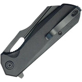 Kubey Atlas Linerlock KU328G - Black Stonewash Finish 14C28N Sandvik Stainless Blade, Black G10 Handle, Extended Tang by Kubey