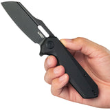 Kubey Atlas Linerlock KU328G - Black Stonewash Finish 14C28N Sandvik Stainless Blade, Black G10 Handle, Extended Tang by Kubey