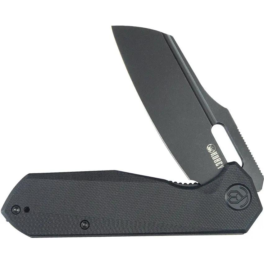Kubey Atlas Linerlock KU328G - Black Stonewash Finish 14C28N Sandvik Stainless Blade, Black G10 Handle, Extended Tang by Kubey