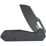 Kubey Atlas Linerlock KU328G - Black Stonewash Finish 14C28N Sandvik Stainless Blade, Black G10 Handle, Extended Tang by Kubey
