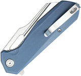 Kubey Atlas Linerlock Blue KU328H - Blue G10 Handle With Satin 14C28N Blade, Extended Tang, Thumb Pull, Pocket Clip by Kubey