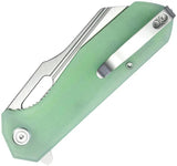 Kubey Atlas Linerlock Jade KU328I - Jade G10 Handle, Extended Tang, Thumb Pull, Pocket Clip EDC Knife by Kubey