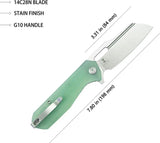 Kubey Atlas Linerlock Jade KU328I - Jade G10 Handle, Extended Tang, Thumb Pull, Pocket Clip EDC Knife by Kubey