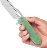 Kubey Atlas Linerlock Jade KU328I - Jade G10 Handle, Extended Tang, Thumb Pull, Pocket Clip EDC Knife by Kubey