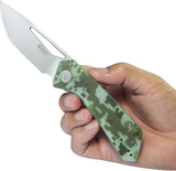 Kubey Thalia Front Flipper KU331K - Stonewash 3.25in 14C28N Sandvik Stainless Blade With Digital Camo G10 Handle by Kubey