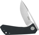 Kubey Thalia Front Flipper Black KU331L - 4.5 Inch Closed, 3.25 Inch Stonewashed 14C28N Blade With Black G10 Handle by Kubey