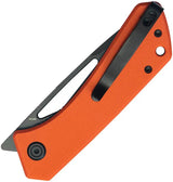 Kubey Thalia Front Flipper Orange G10 Knife 4.5 Inch Closed 3.25 Inch Sandvik 14C28N Stainless Blade Black Stonewash by Kubey
