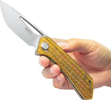 Kubey Thalia Front Flipper Ultem KU331Q - D2 Satin Blade, Ultem Handle, Extended Tang, Pocket Clip by Kubey