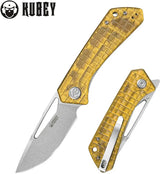 Kubey Thalia Front Flipper Ultem KU331Q - D2 Satin Blade, Ultem Handle, Extended Tang, Pocket Clip by Kubey