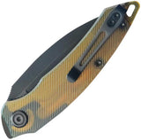 Kubey Leaf Linerlock - Black Ultem Handle Knife With Extended Tang And Pocket Clip For EDC AUS-10A Stainless Blade by Kubey