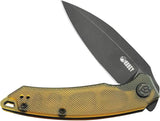 Kubey Leaf Linerlock - Black Ultem Handle Knife With Extended Tang And Pocket Clip For EDC AUS-10A Stainless Blade by Kubey