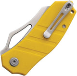 Kubey Ceyx Linerlock - Yellow G10 Handle D2 Tool Steel Modified Tanto Blade Satin Finish by Kubey