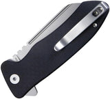 Kubey Creon Button Lock Black KU336E - AUS-10A Stainless Blade Bead Blast Finish With Black G10 Handle by Kubey