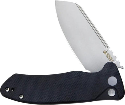 Kubey Creon Button Lock Black KU336E - AUS-10A Stainless Blade Bead Blast Finish With Black G10 Handle by Kubey