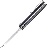 Kubey Creon Button Lock Black KU336E - AUS-10A Stainless Blade Bead Blast Finish With Black G10 Handle by Kubey