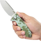 Kubey Creon Button Lock Camo KU336J - AUS-10A Stainless Blade, Bead Blast Finish, Digital Camo G10 Handle by Kubey