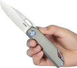 Kubey Verijero Framelock Titanium KB340A - Satin Finish 14C28N Blade With Titanium Handle by Kubey