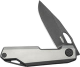 Kubey Verijero Framelock Ti Black KB340B - Black Stonewash 14C28N Stainless Blade With Gray Titanium Handle by Kubey