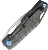 Kubey Verijero Framelock Ti Flame KB340C Titanium Frame Lock Knife - With Flamed Titanium Handle And Satin 14C28N Blade by Kubey