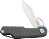 Kubey Verijero Framelock Ti Flame KB340C Titanium Frame Lock Knife - With Flamed Titanium Handle And Satin 14C28N Blade by Kubey