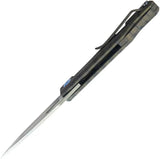 Kubey Verijero Framelock Ti Flame KB340C Titanium Frame Lock Knife - With Flamed Titanium Handle And Satin 14C28N Blade by Kubey