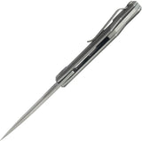 Kubey Verijero Framelock Ti BSW KB340E - Titanium Handle With Dark Stonewash Finish, Extended Tang, 3.38in Blade by Kubey
