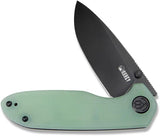 Kubey Belus EDC Linerlock Black Jade KU342B - AUS-10A Stainless Blade, Jade G10 Handle, Thumb Stud by Kubey