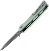 Kubey Belus EDC Linerlock Black Jade KU342B - AUS-10A Stainless Blade, Jade G10 Handle, Thumb Stud by Kubey