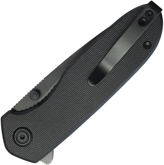 Kubey Belus EDC Linerlock Black G10 Handle AUS-10A Blade Extended Tang - Compact EDC Knife by Kubey