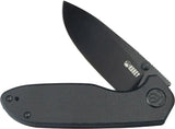 Kubey Belus EDC Linerlock Black G10 Handle AUS-10A Blade Extended Tang - Compact EDC Knife by Kubey
