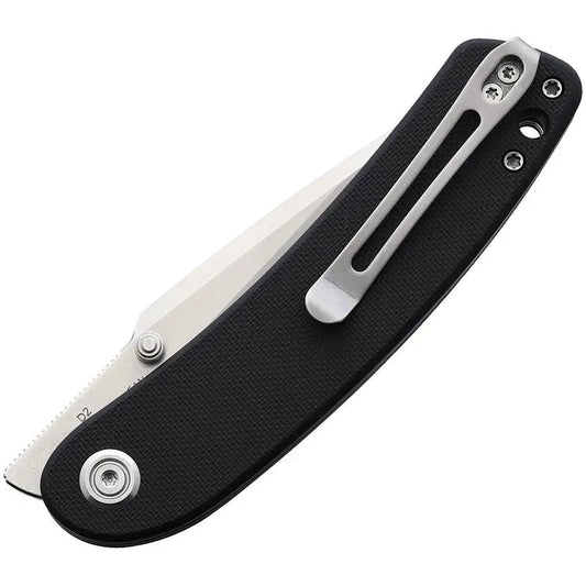 Kubey Momentum Linerlock Knife - D2 Stonewashed Blade Black G10 Handle Thumb Stud Pocket Clip by Kubey