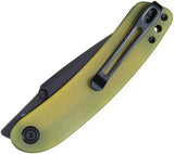 Kubey Momentum Linerlock Yellow KU344F - AUS-10A Stainless Blade, 3.5 Inch, 4.5 Inch Closed, Translucent G10 Handle by Kubey
