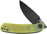 Kubey Momentum Linerlock Yellow KU344F - AUS-10A Stainless Blade, 3.5 Inch, 4.5 Inch Closed, Translucent G10 Handle by Kubey