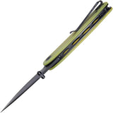 Kubey Momentum Linerlock Yellow KU344F - AUS-10A Stainless Blade, 3.5 Inch, 4.5 Inch Closed, Translucent G10 Handle by Kubey