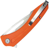 Kubey Merced Linerlock Orange KU345B - Full Size EDC Knife With AUS 10A Bead Blast Blade And Orange G10 Handle by Kubey