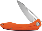 Kubey Merced Linerlock Orange KU345B - Full Size EDC Knife With AUS 10A Bead Blast Blade And Orange G10 Handle by Kubey
