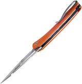 Kubey Merced Linerlock Orange KU345B - Full Size EDC Knife With AUS 10A Bead Blast Blade And Orange G10 Handle by Kubey